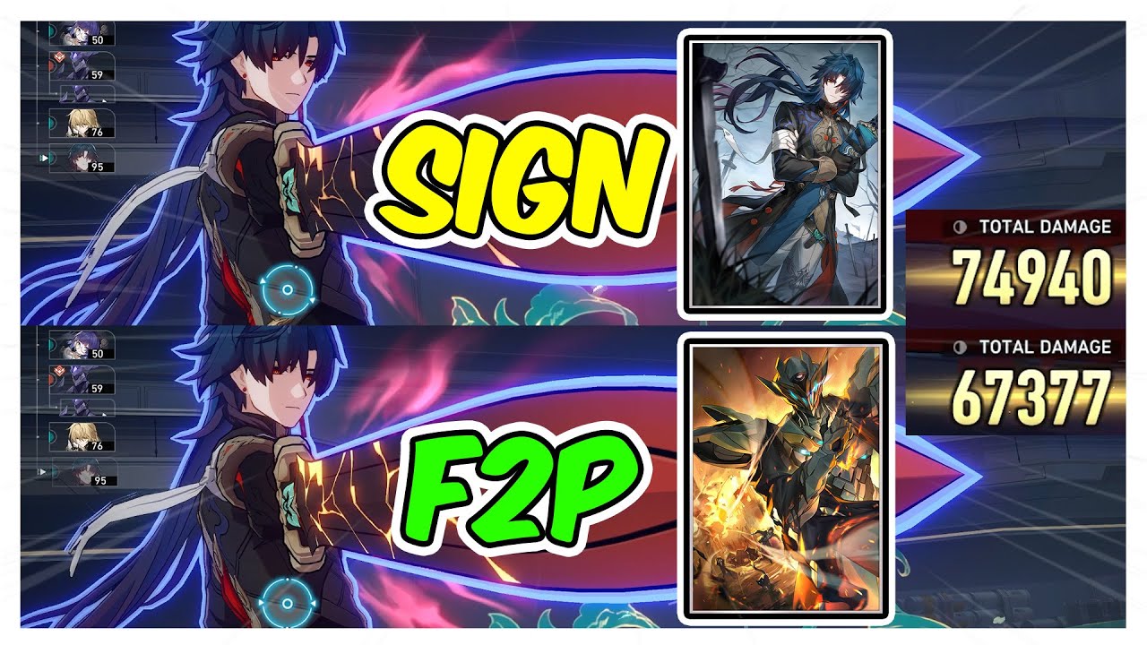 Blade Flames Afar F2P LC vs Signature Lightcone Damage Comparison【 Honkai Star Rail Blade Build 】