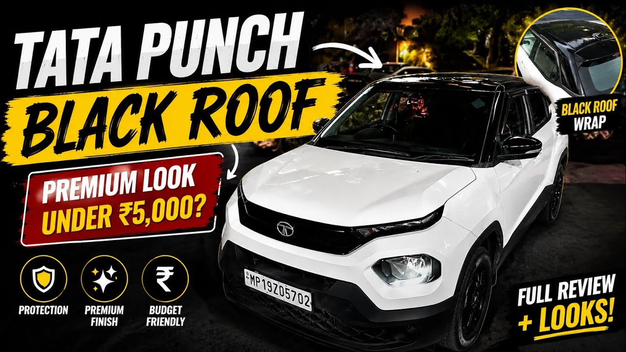 Tata Punch Black Roof Wrap Under ₹5,000? Full Review + Looks Change!
