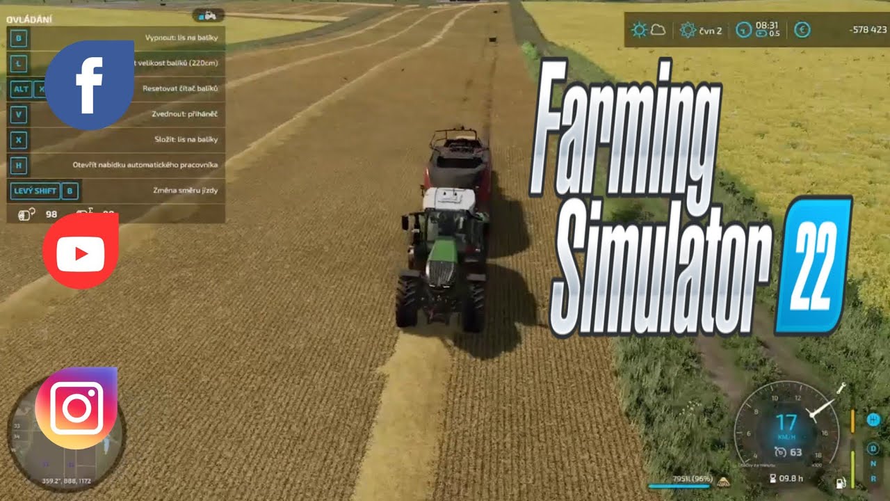 FARMING SIMULÁTOR 22 -BALÍKOVÁNÍ SLÁMY 
