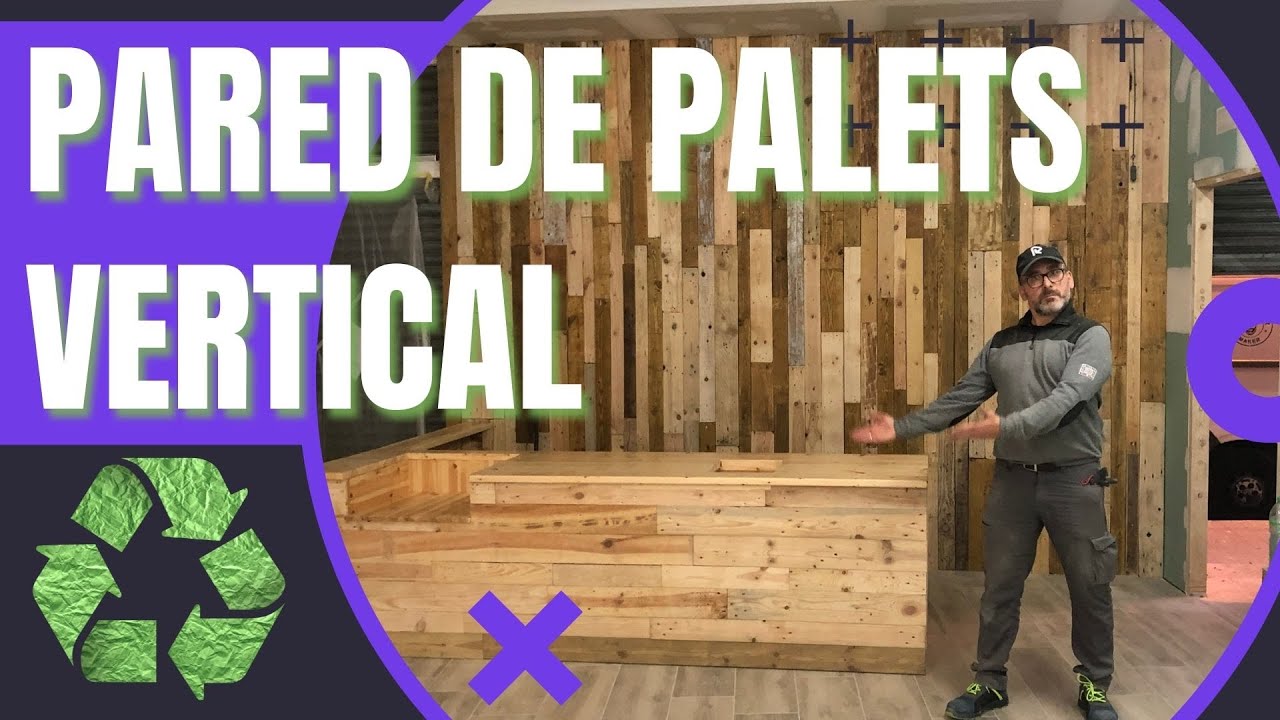 PARED DE PALETS VERTICAL , muy fácil de hacer con pallets reciclados by Recicleitor 2022.