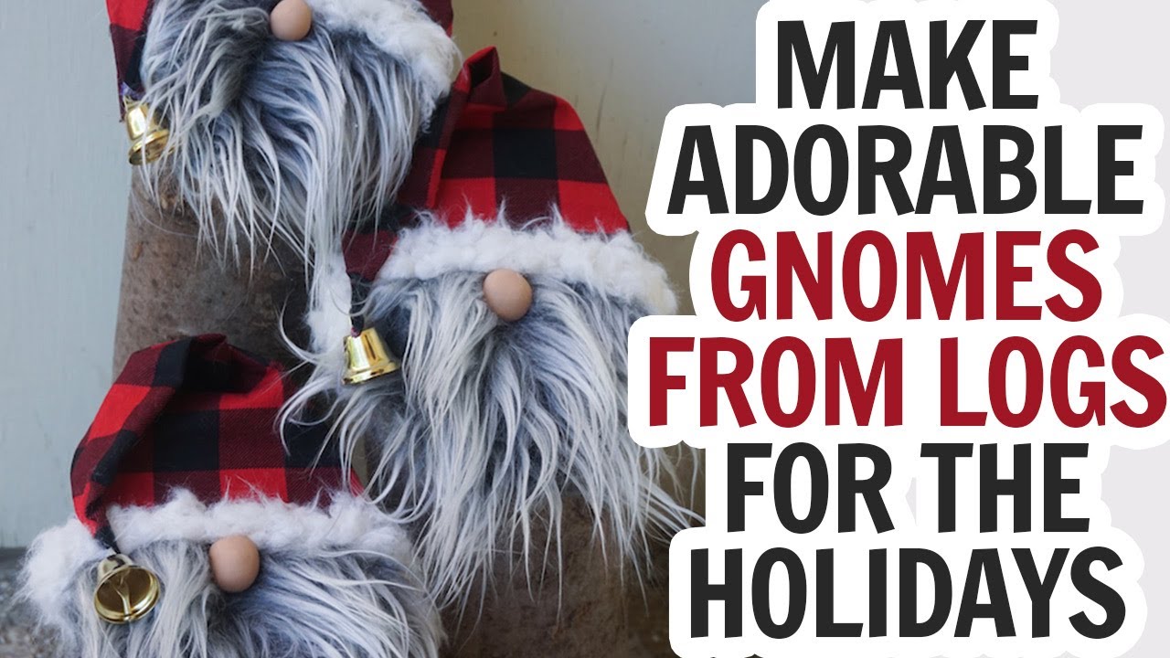 DIY Gnome / Porch Gnome Tutorial / DIY Christmas Gnome / Log Gnomes for Patio / Holiday Gnomes DIY