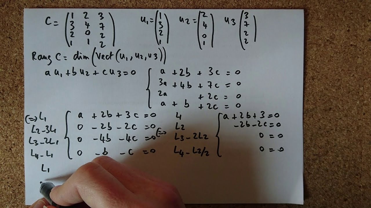 Exemples de calcul de rang de petites matrices [Calcul matriciel, Algèbre linéaire]