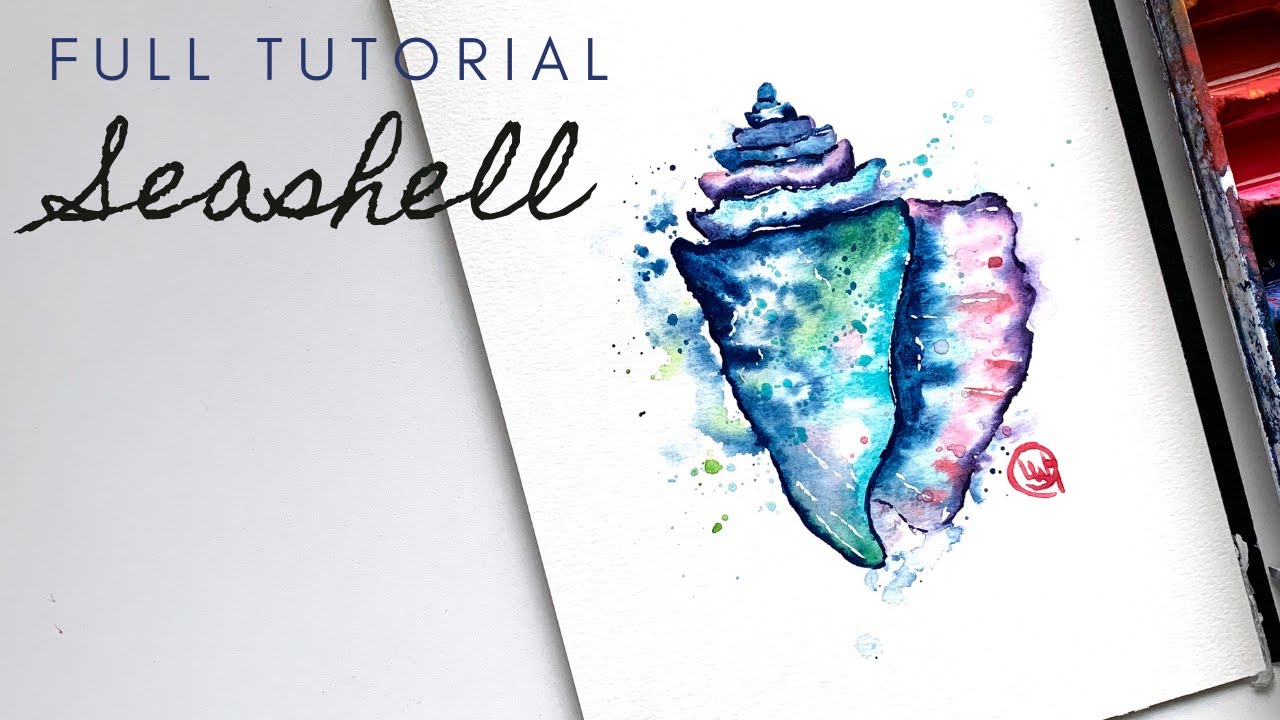 Easy Step by Step Painting Tutorial For Beginners - Seashell
