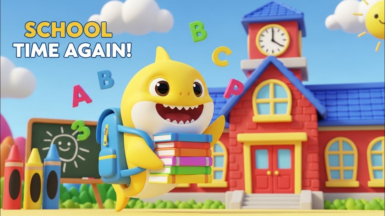 Baby Shark’s First Day at School 🏫🦈 | 1 Hour Cartoon for kids 