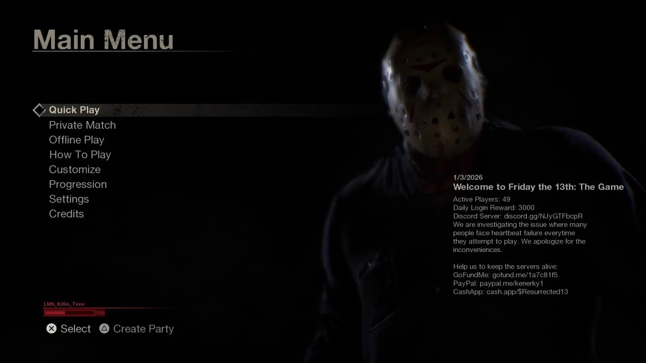 Friday The 13th The Game!! Slaughter Party!! With KillinTime!!