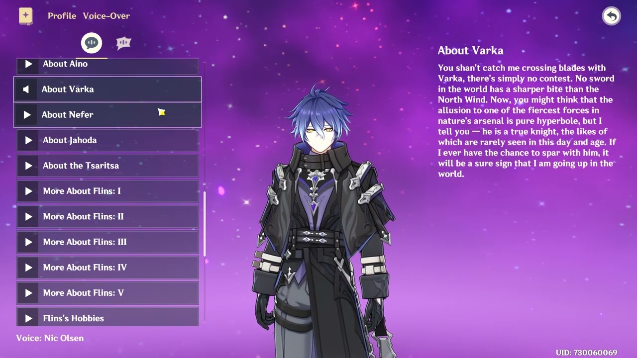 Flins all english voice lines [Genshin impact]