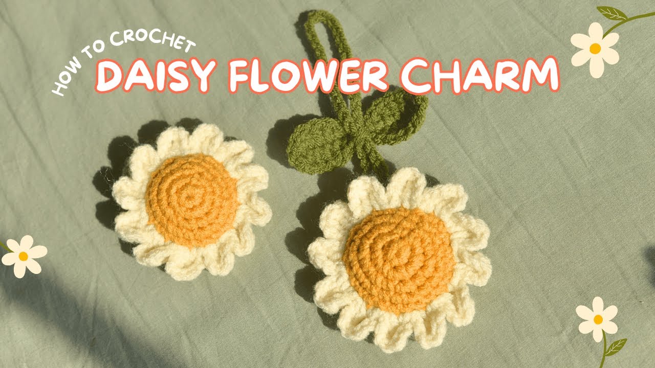 crochet a daisy bag charm, daisy keychain | step-by-step tutorial, beginner-friendly #crochet #daisy