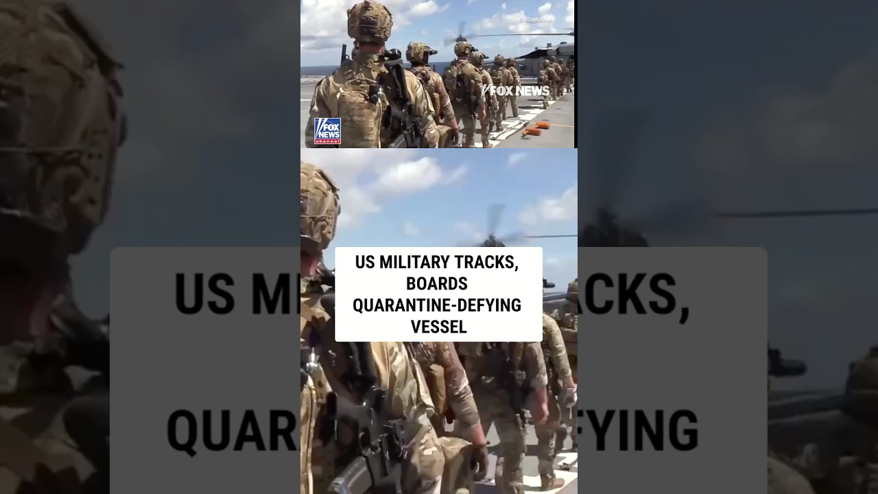 WATCH: US forces track, board quarantine-defying vessel #foxnews #shorts #military