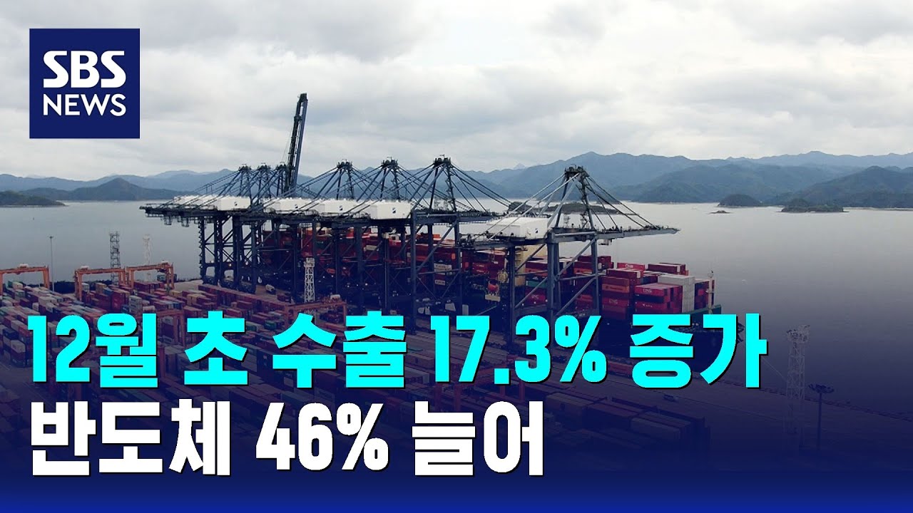 12월 1&sim;10일 수출 17.3%&uarr;&hellip;반도체 46% 증가 / SBS / 경제365