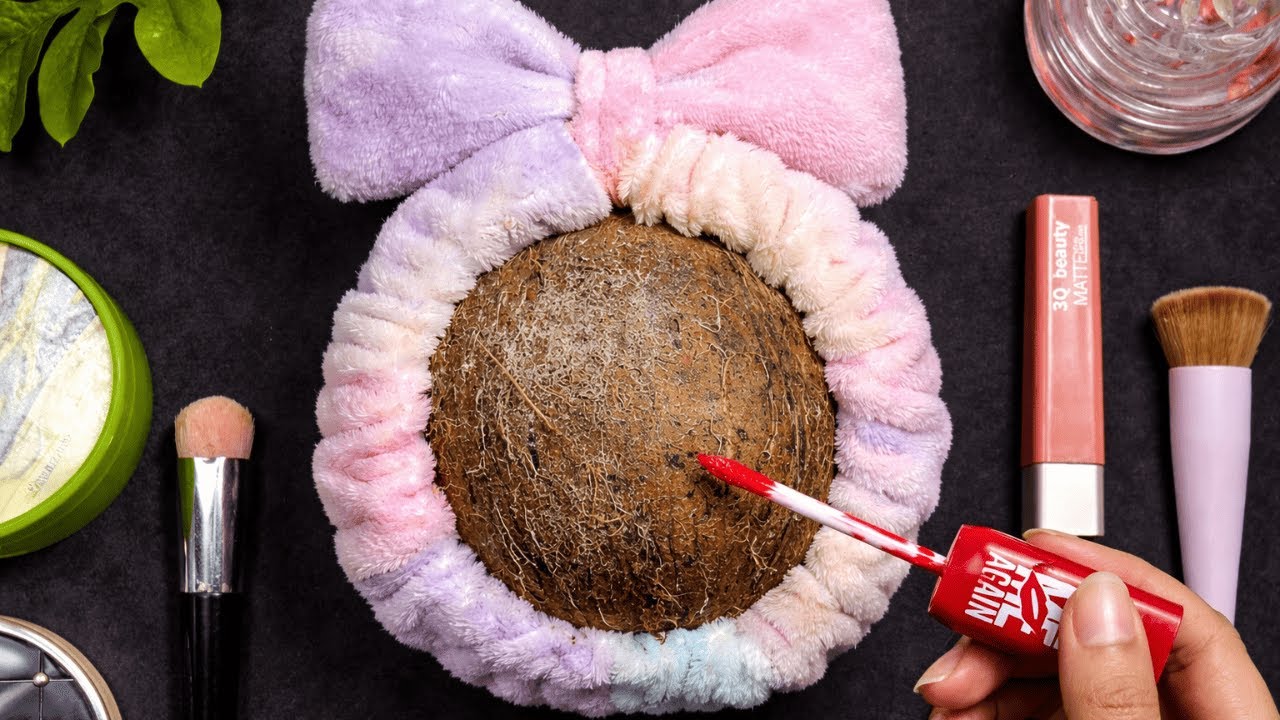 ASMR Makeup on Coconut (No Talking ) | Makeup for Sleep