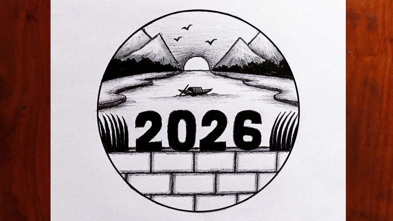 Видео с рисунком «С Новым годом 2026»