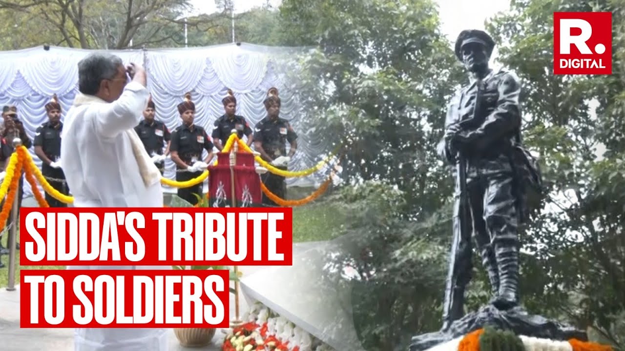 Karnataka CM Siddaramaiah pays tribute to soldiers on Vijay Diwas in Bengaluru