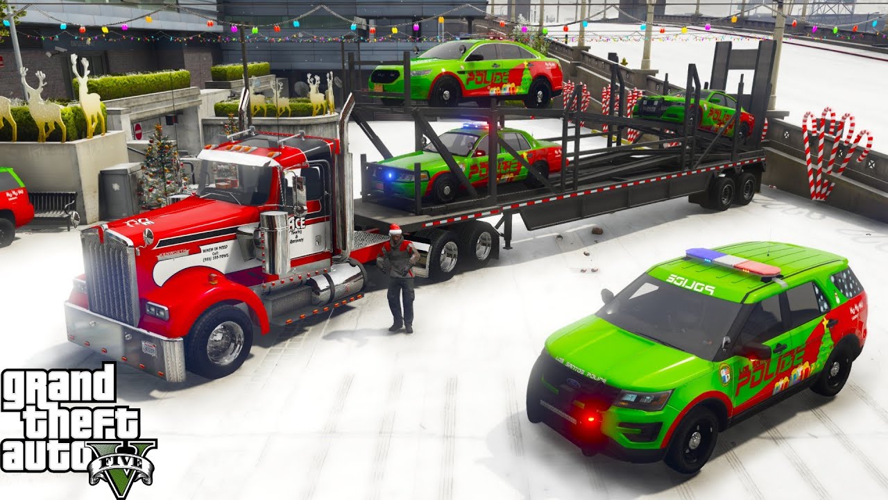GTA 5 Mods Delivering Christmas Police Cars