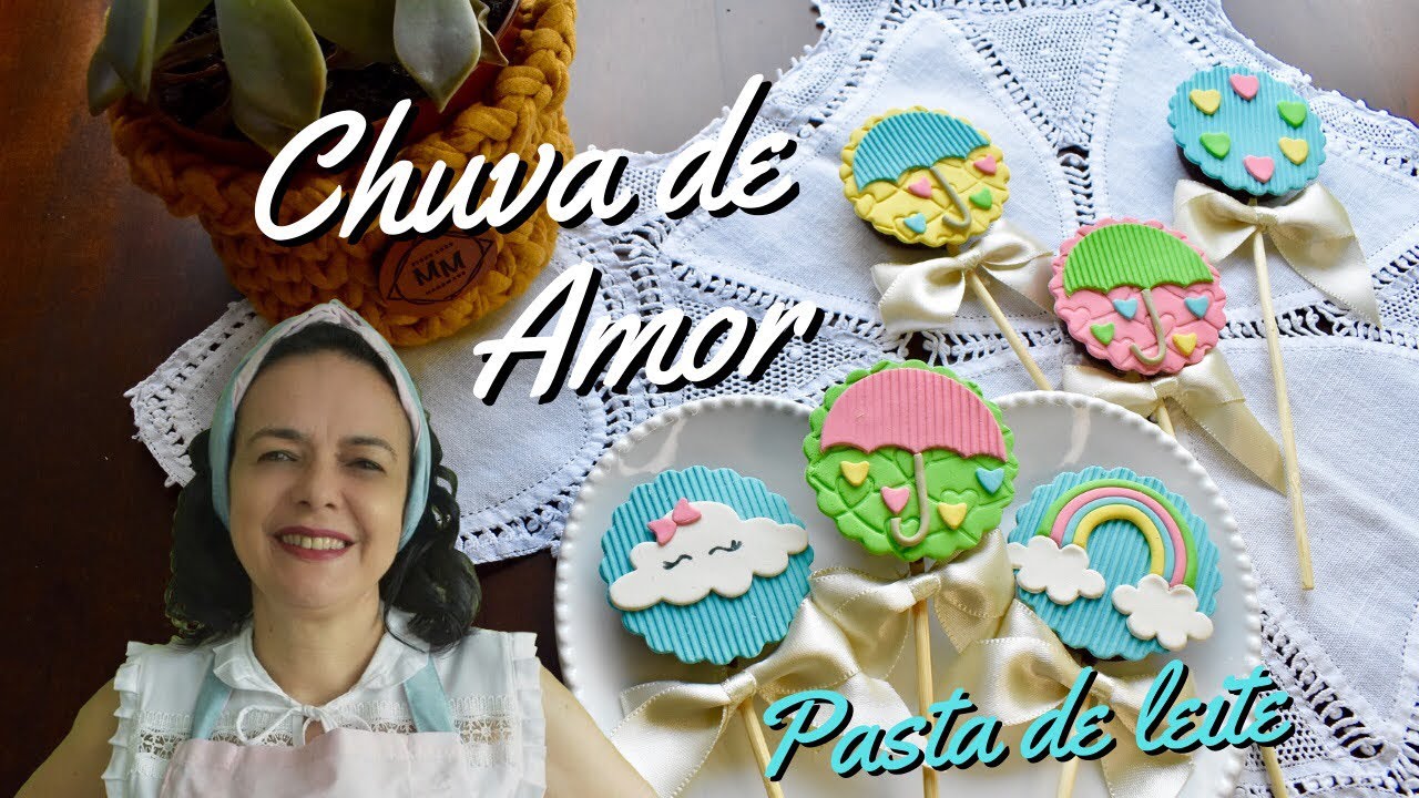 PIRULITO PERSONALIZADO CHUVA DE AMOR - Irresistível como OREO - Decoração PASTA DE LEITE - Delícia!!