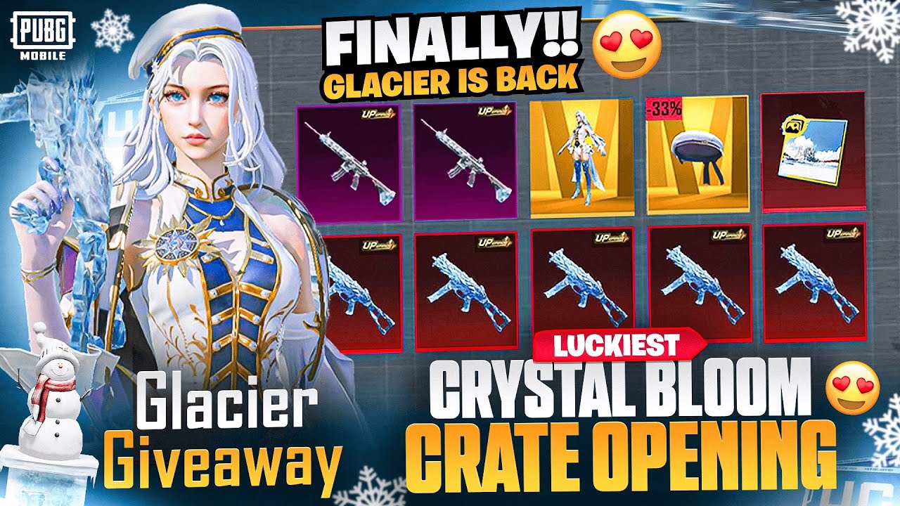 😱UMP GLACIER ULTIMATE CRATE OPENING/ M416 GLACIER BACK GIVEAWAY PUBG