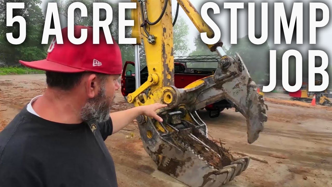 Ripping Out Stumps with this HUGE Shear!