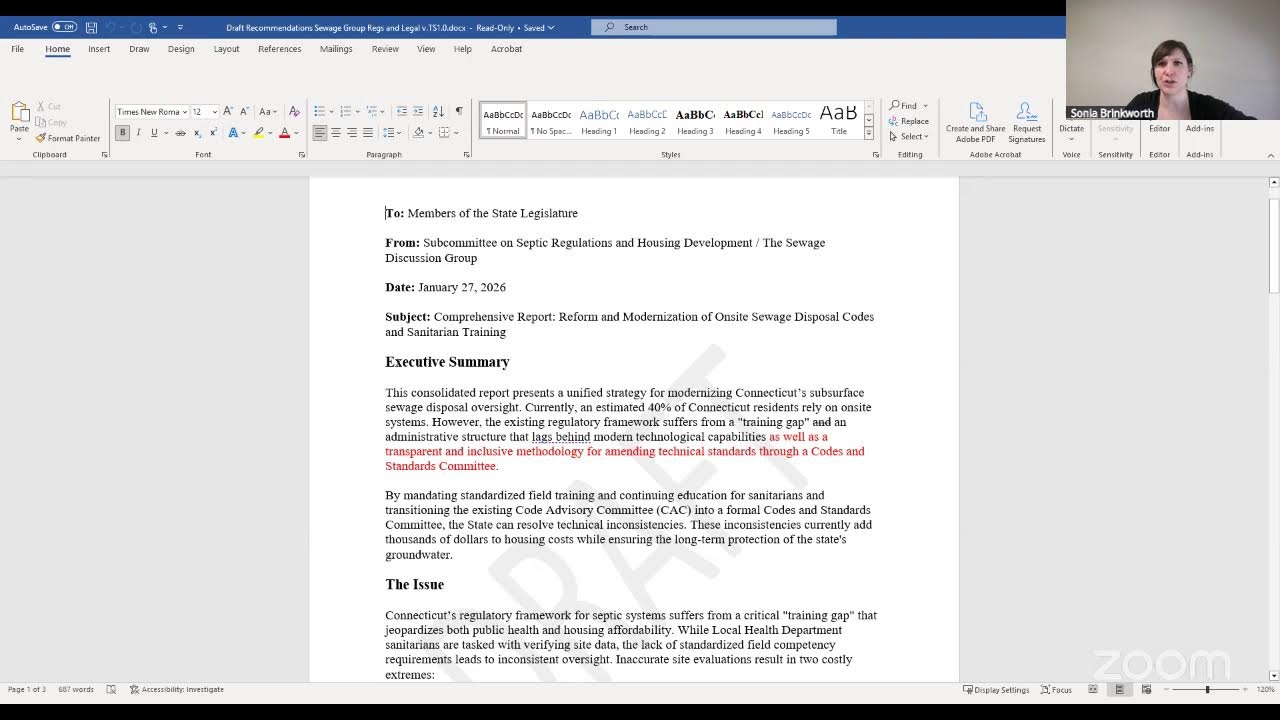 Sewage Disposal Working Group - Regulations & Legal