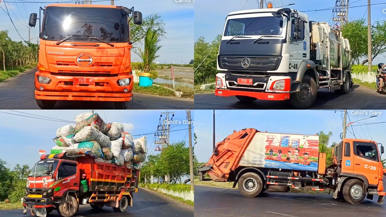 Hunting Truk Sampah DKRTH Surabaya di TPA Benowo • Truck Compactor Mercedes Benz Axor, Ranger, Fuso