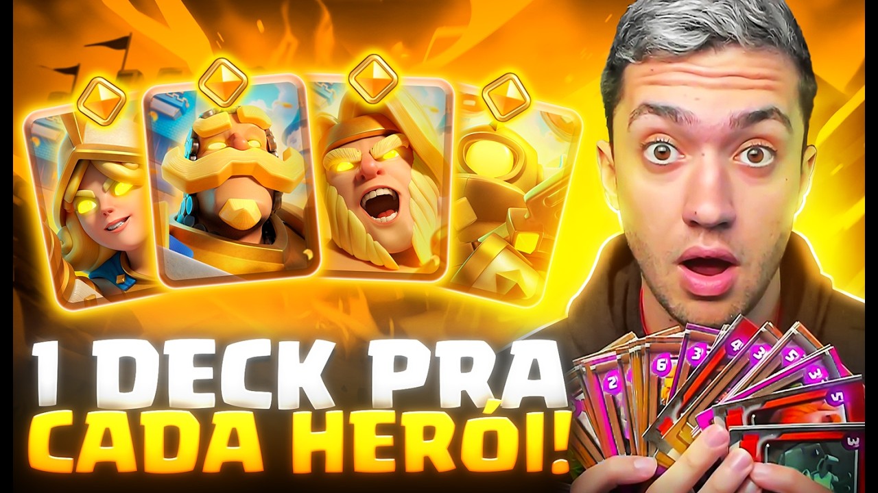 MELHOR DECK COM CADA HER&Oacute;I NO CLASH ROYALE!