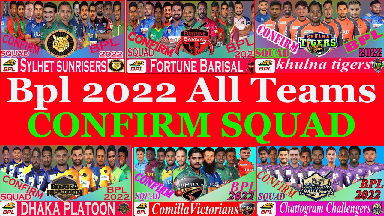 BPL 2022 - All Teams Final Squad | Dhaka, Cumilla, Barishal,Sylhet,Khulna, Chattogram Squad BPL 2022