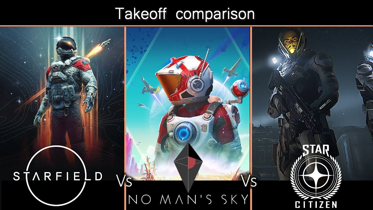Starfield vs No Man's Sky vs Star Citizen - Takeoff Comparison