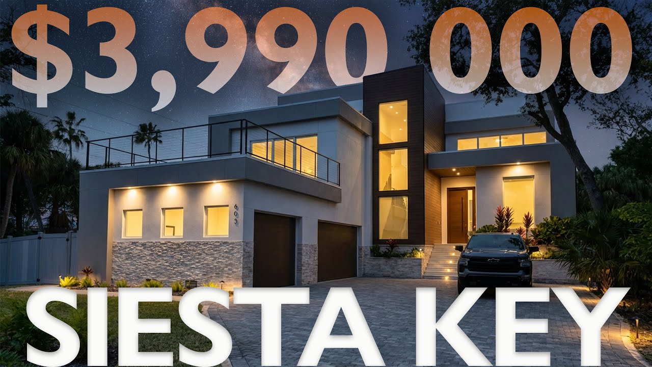Посмотрите на дом мечты на Сиеста-Ки стоимостью 3,99 млн долларов | Современный новостройка с бас...