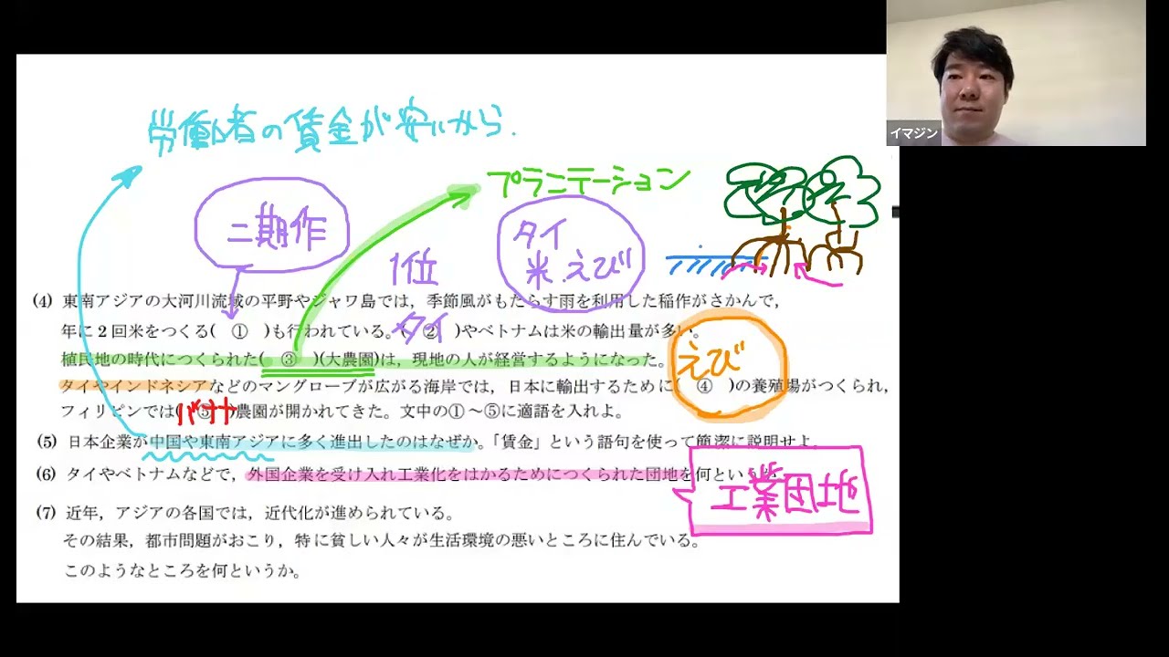 【中1 地理 6-5】 アジア 【東南アジア】