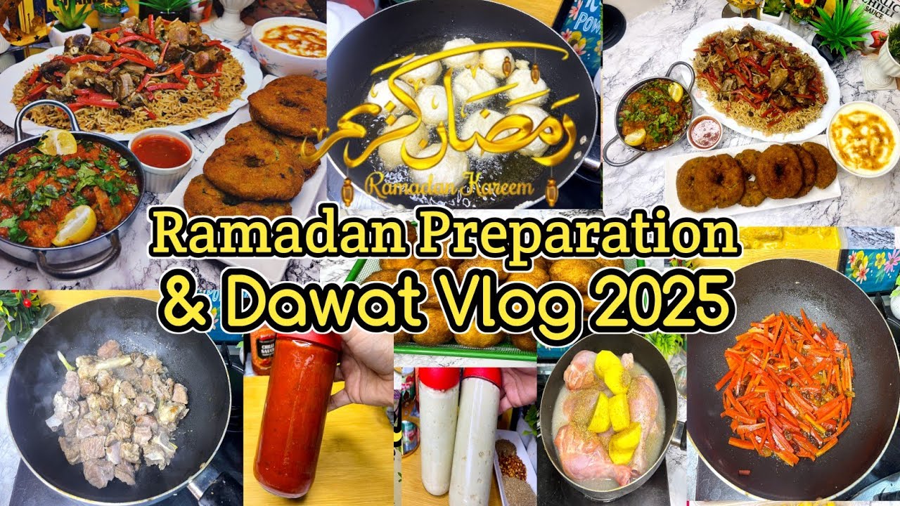 Pre Ramadan Preparation 2025🌙 Ramadan Prep & Dawat Vlog❤Kabuli Pulao | Mutton Karahi | Ballay Recipe