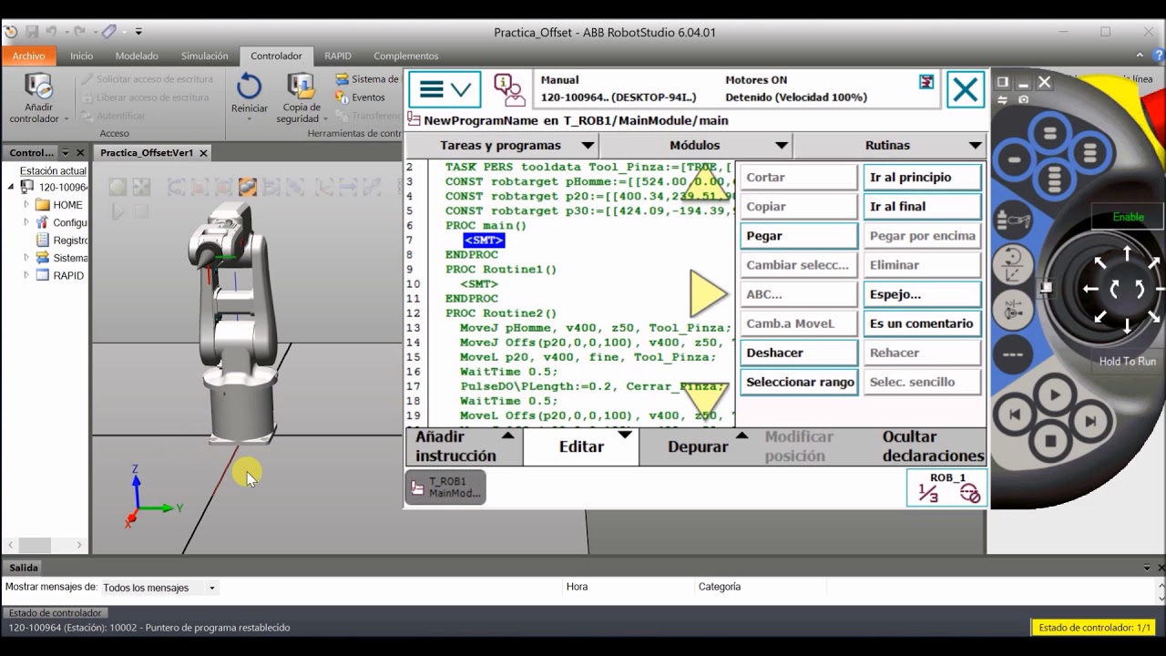 RobotStudio 006 FlexPendant Rutinas