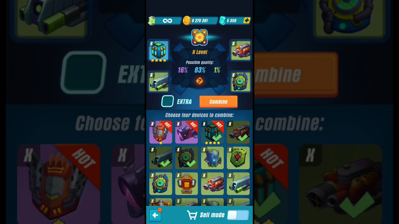 Hawk Freedom Squadron - Buying and combining 100 green devices from the Team Up Shop to get purple X