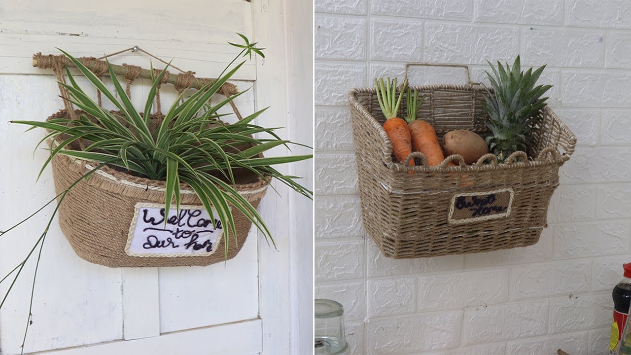Amazing Recycling ideas from Broken Bicycle Basket | Jute Craft Ideas