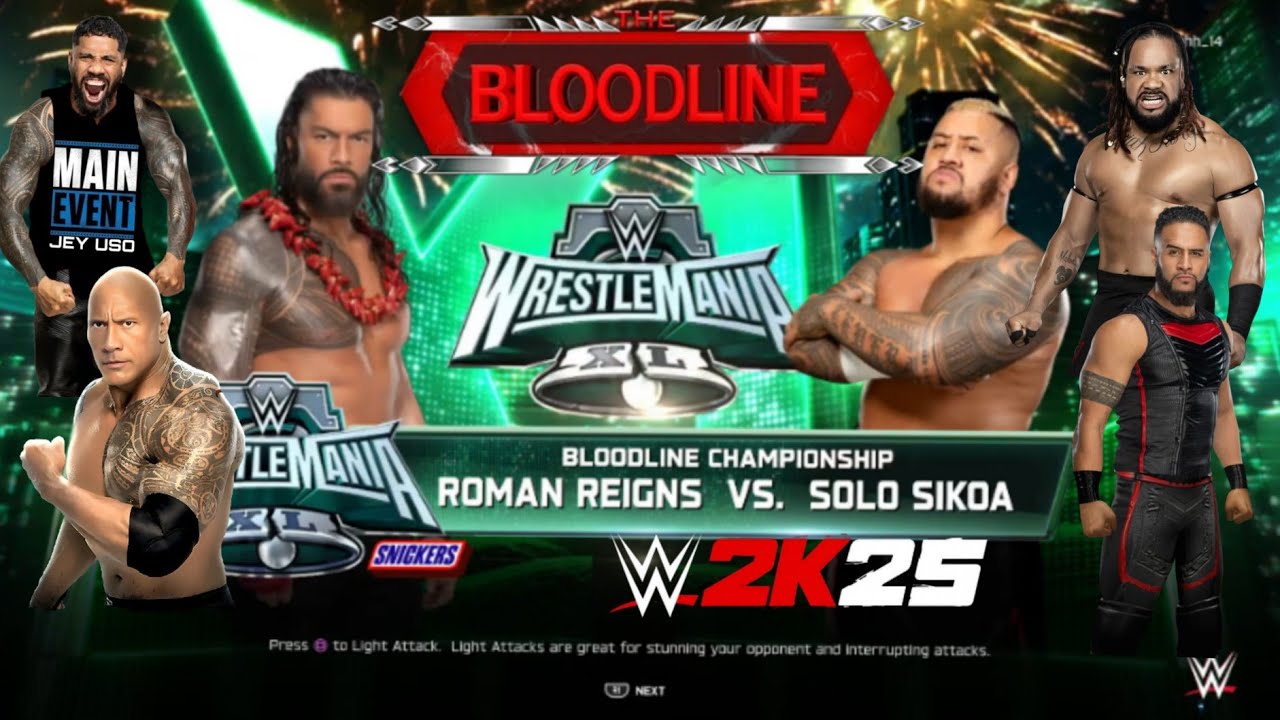WWE 2K25 Bloodline Match For The BLOODLINE CHAMPIONSHIP (Roman Reigns vs Solo Sikoa)