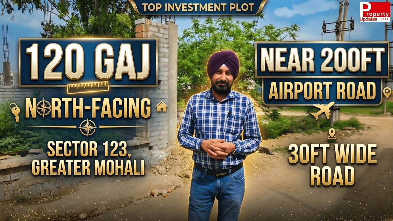 120 Gaj North Facing Plot | Sector 123 Greater Mohali | Near 200 Ft Airport Road | 30 Ft Wide Road