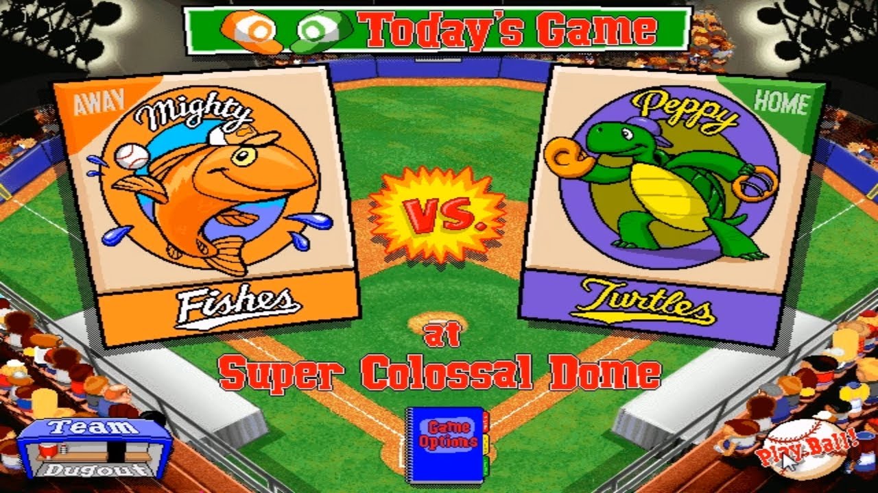 Backyard Baseball (PC) Gameplay - (Super Tournament Finals Game #3: Fishes @ Turtles)