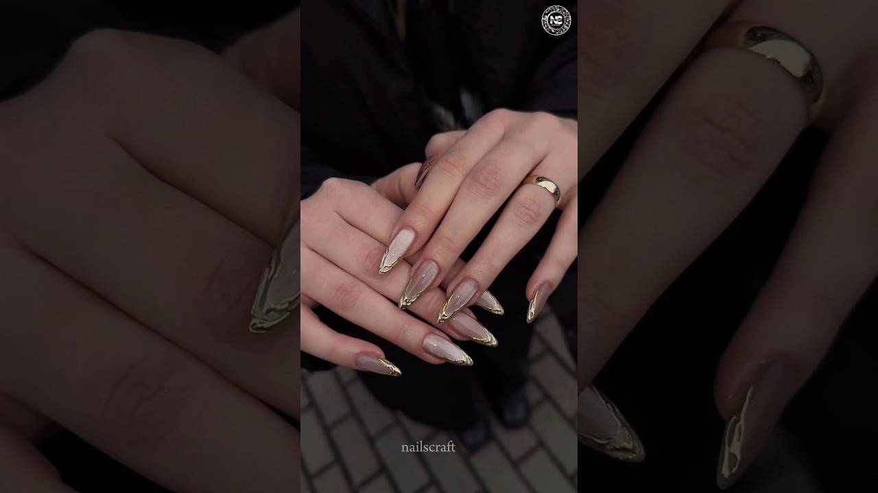 Simple & Classy Nude Gold French Nails 💅 | Elegant Nail Art Design | Trending Nails 2026. 