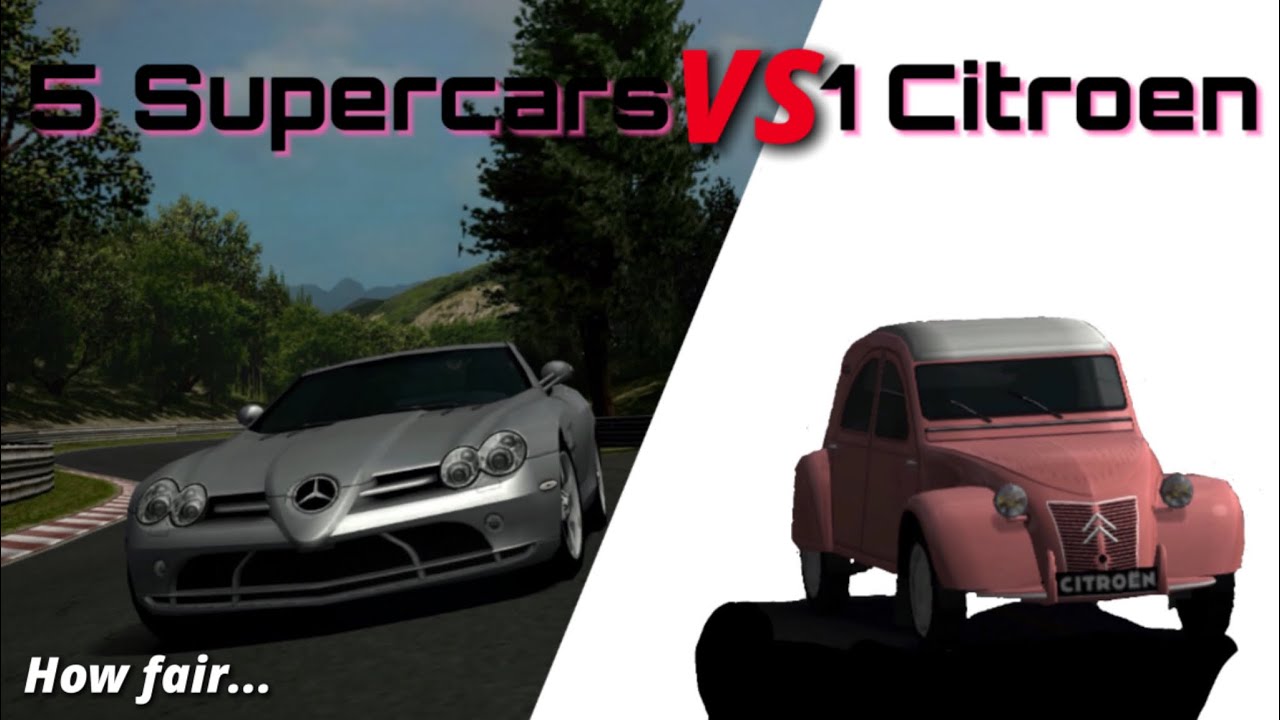 5 Supercars vs. 1 Peachy Citroen 2CV (Gran Turismo 4 Minigame)