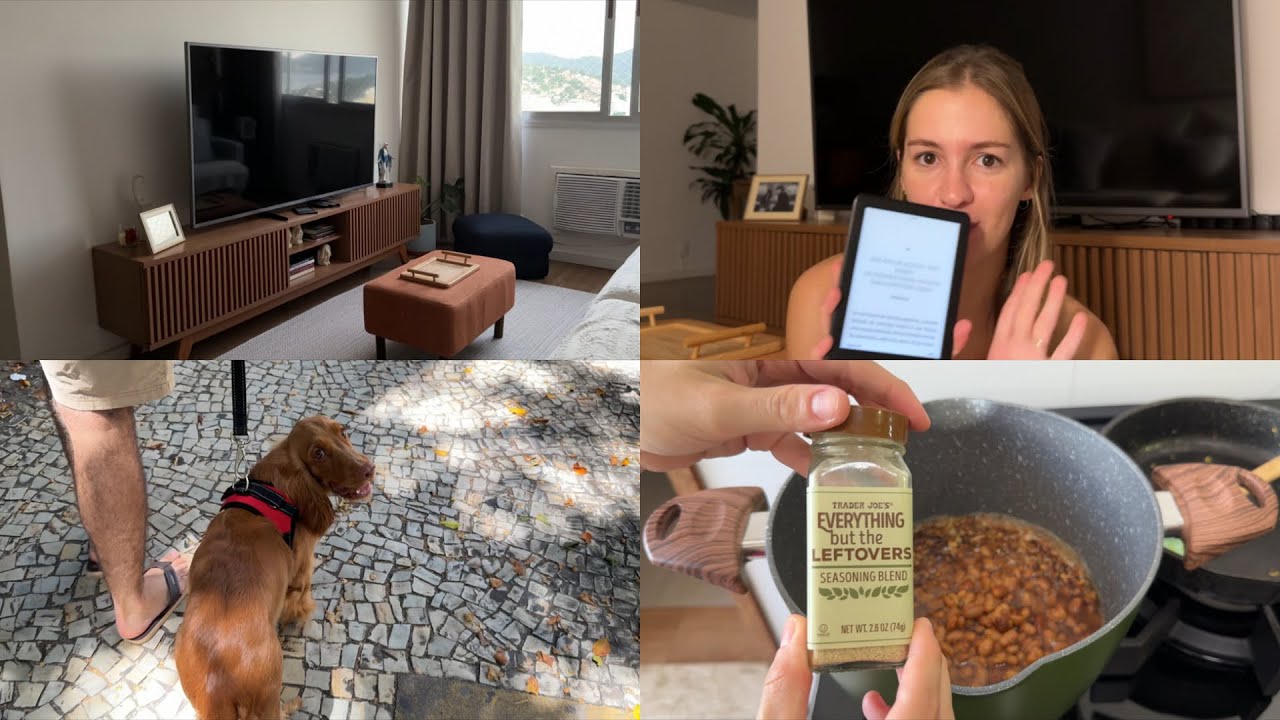 VLOG de uma minimalista: rotina da casa, mini tour da sala, minha história com o esporte