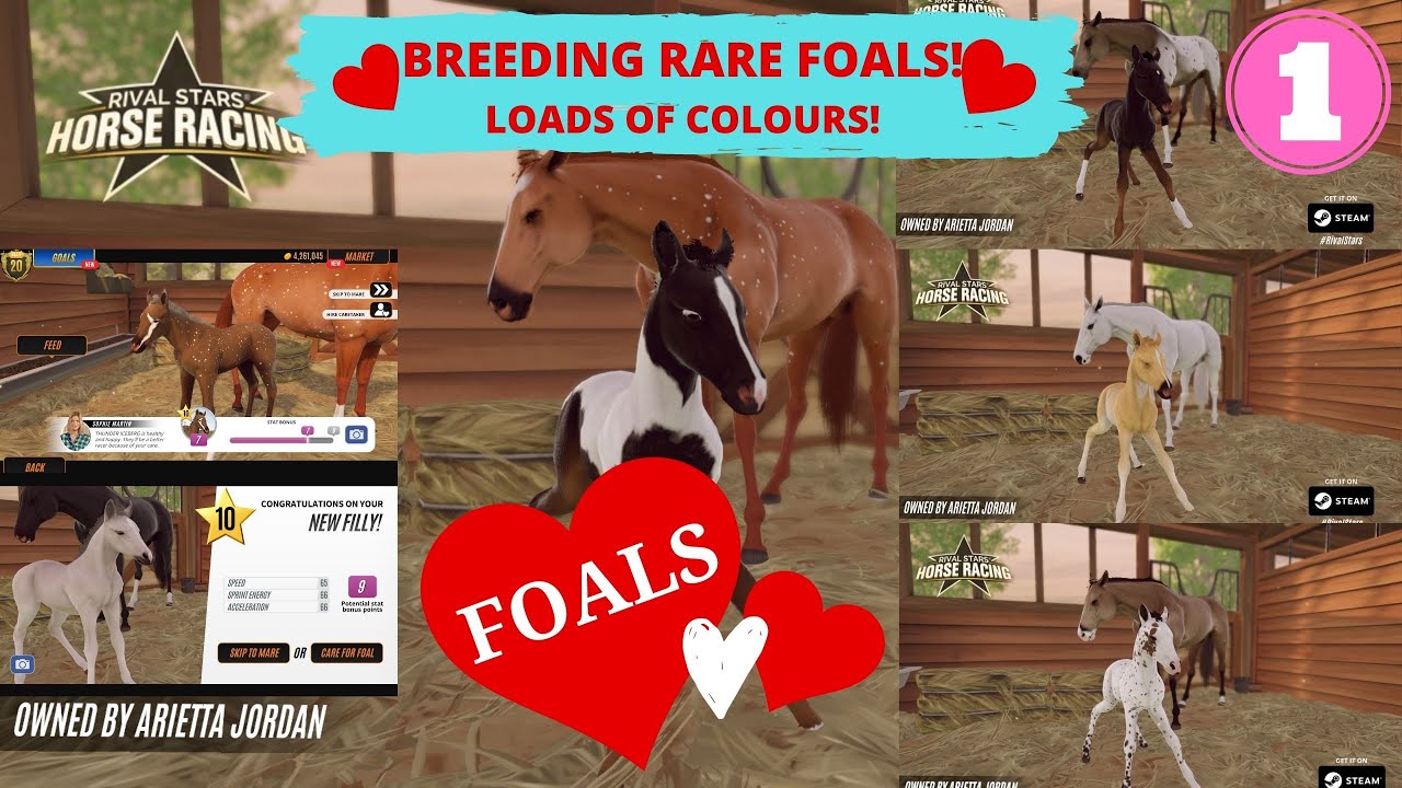 RARE and CUTE foals in Rival Stars Horse Racing 2020 I LOVE THEM ALL!  1 LadyRangerGamer