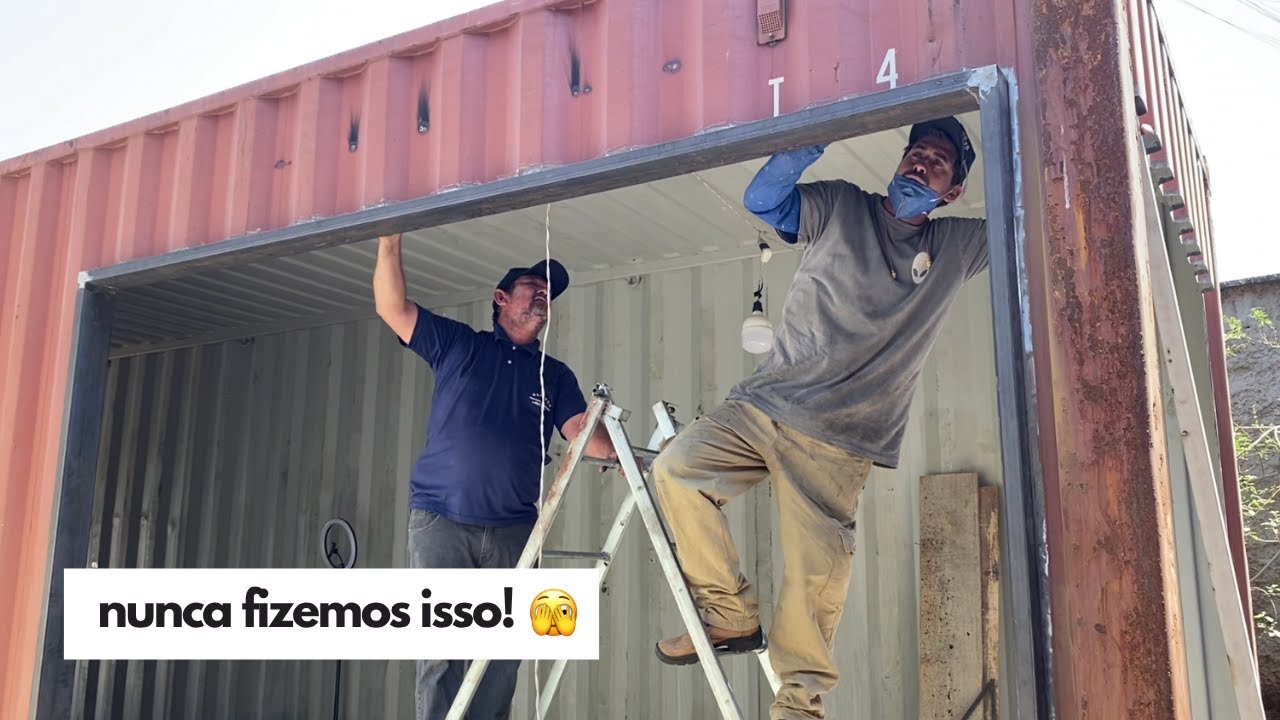 FIZEMOS OS REQUADROS DA NOSSA CASA CONTAINER! Nunca soldamos antes - EP 03