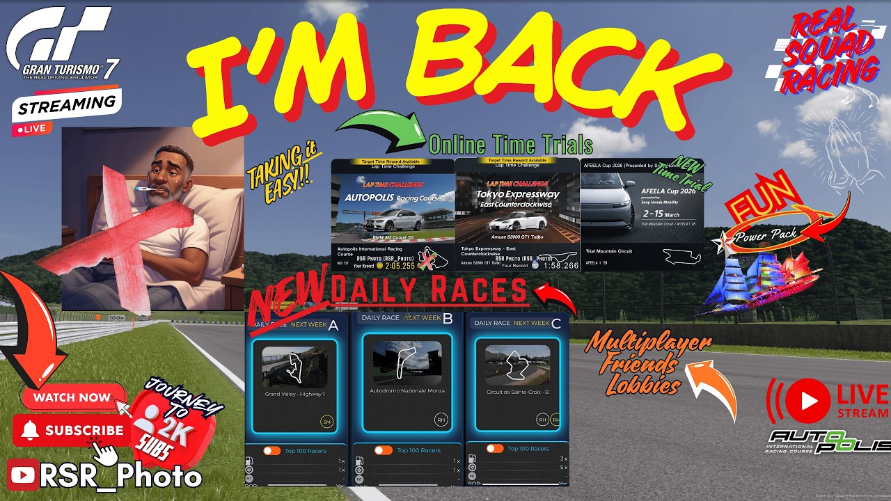 GT7 Gran Turismo 7 ❤️‍🩹Taking It EASY❤️‍🩹 New Daily Races, Lobbies + GOING For GOLD Time Trial🏆