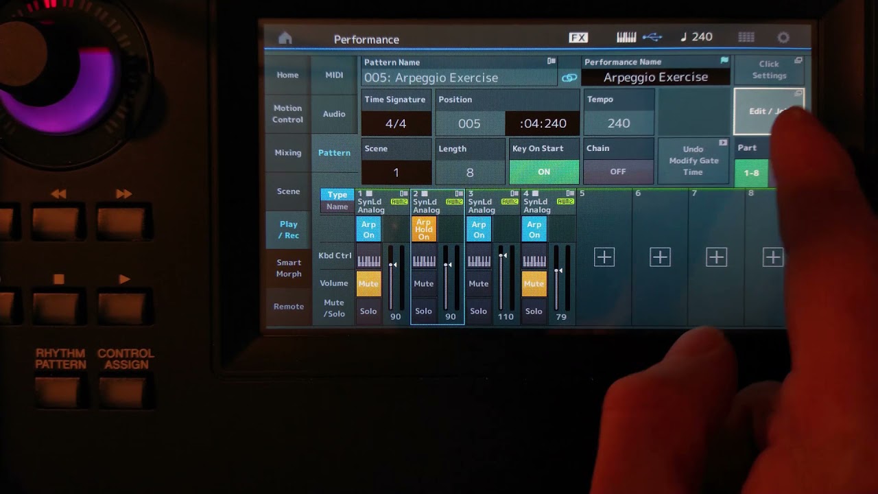 Yamaha MODX - Pattern Sequencer - Creating Fast Arpeggios In Chiptune Style