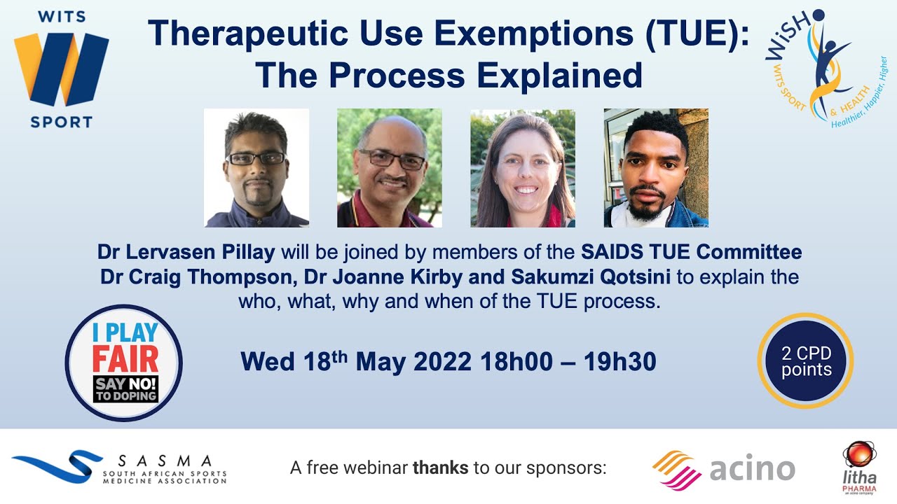 WiSH Webinar: Therapeutic Use Exemption (TUE) Process Explained