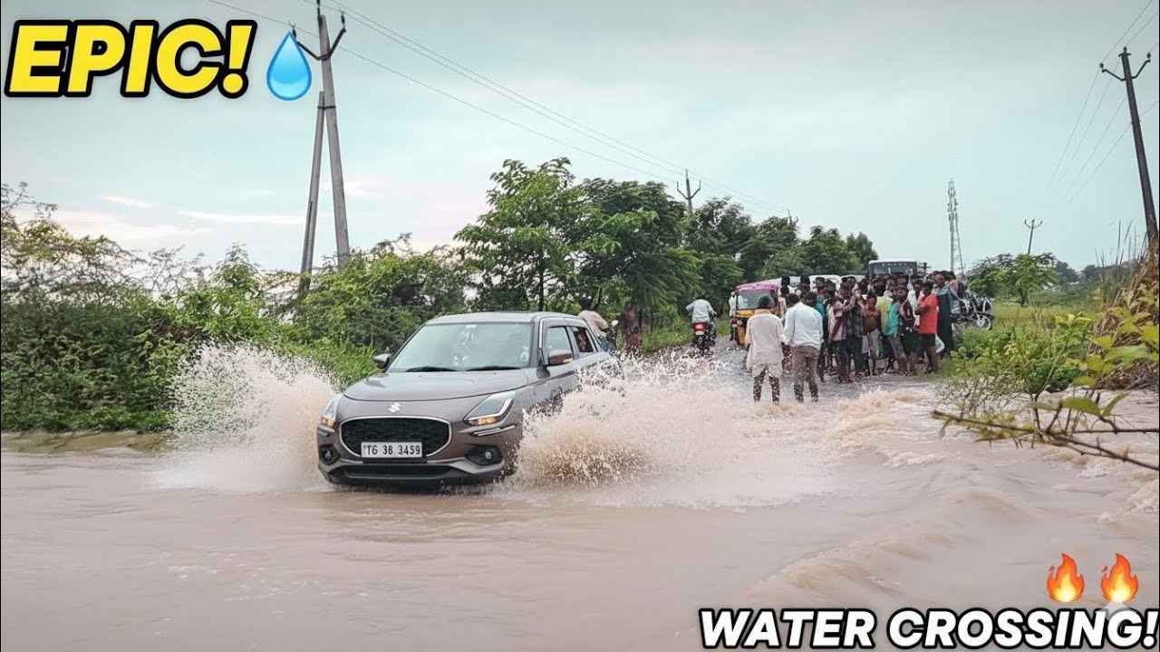 EPIC Water Crossing! Locals Gather to Watch Cars Take the turn