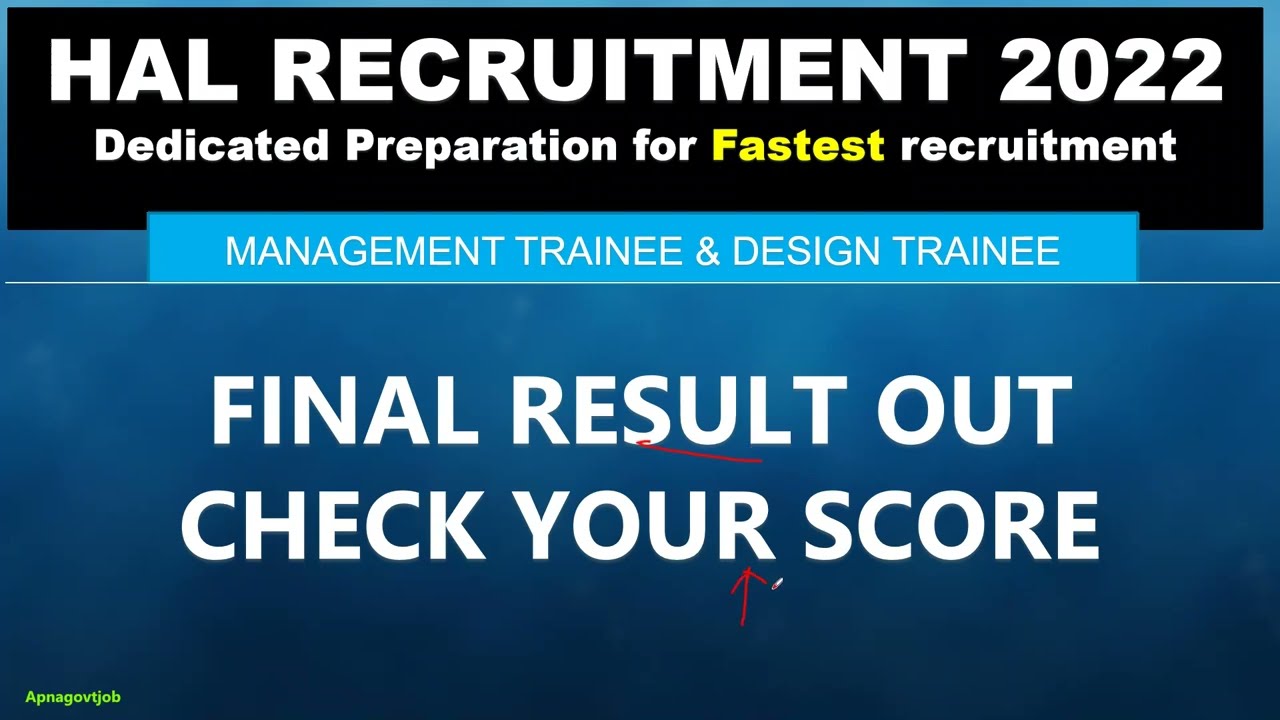 HAL MT/DT EXAM 2022 FINAL RESULT OUT (2022)