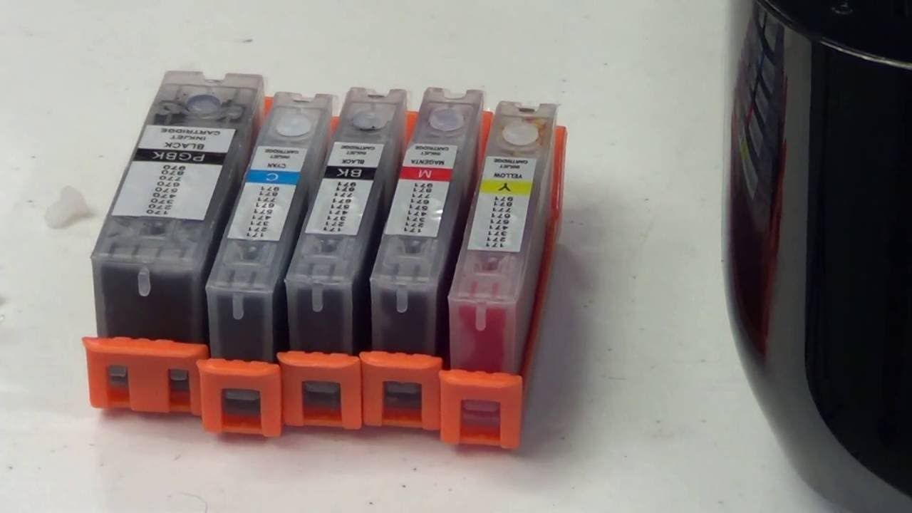 Como rellenar cartuchos recargables auto reseteables Pgi570 / Cli571 y imprimir con tinta comestible
