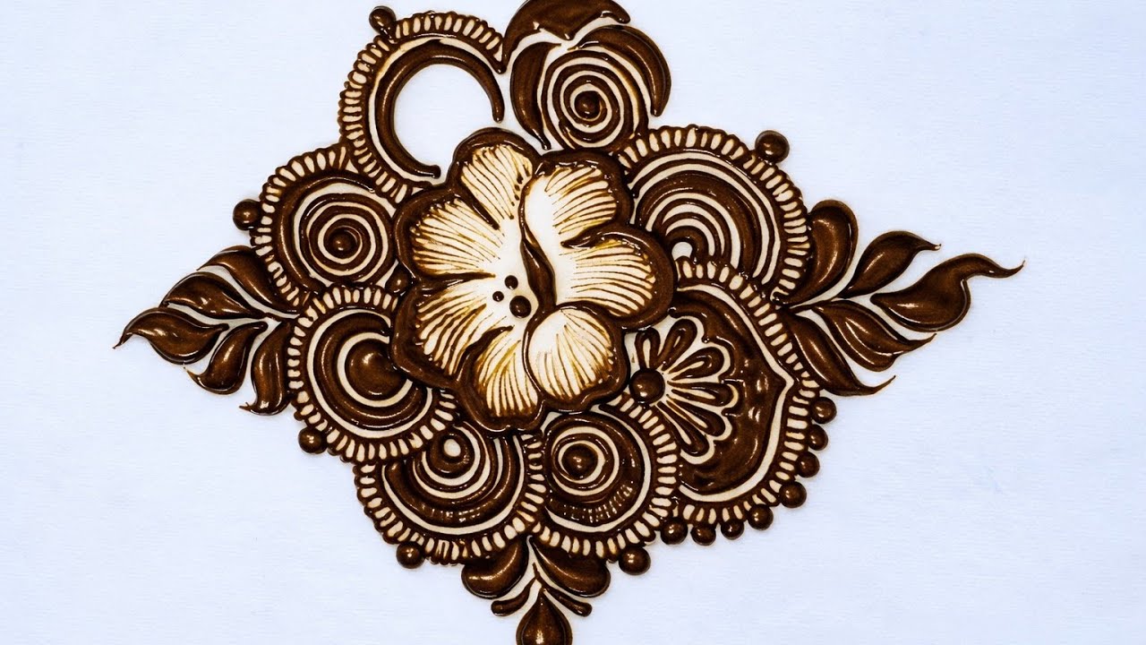 Beautiful flower bunch mehndi design | Bharwa mehndi designs | Khafif mehndi design back side