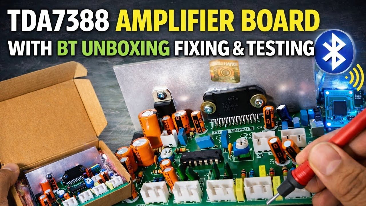 TDA7388 Amplifier Board with Bluetooth | Unboxing 📦 Fixing 🔧 & Testing 🎵