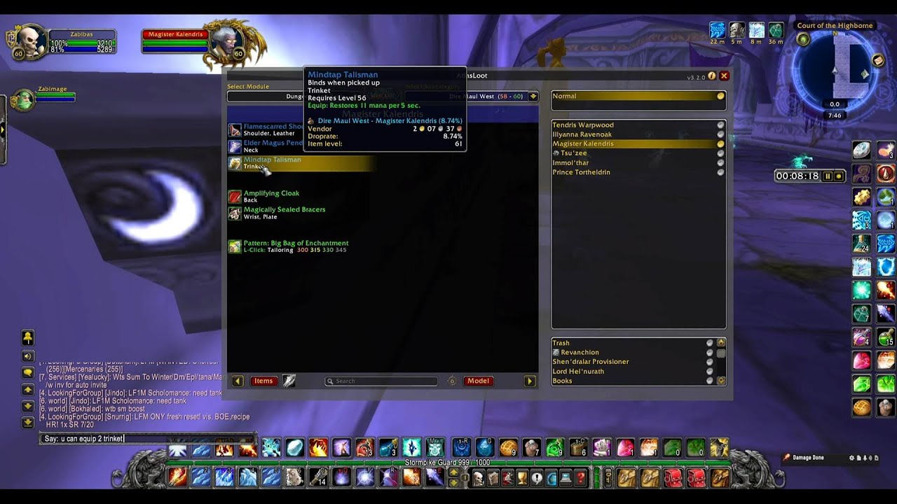 Wow Classic DWM - Mage Solo Magister Kalendris mp5 Trinket Farm