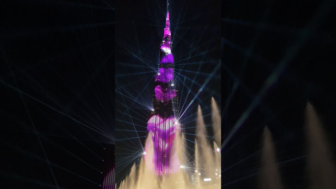 Dubai - Burj Khalifa - Light Show + Fountain (Skyfall) 27th March 2018