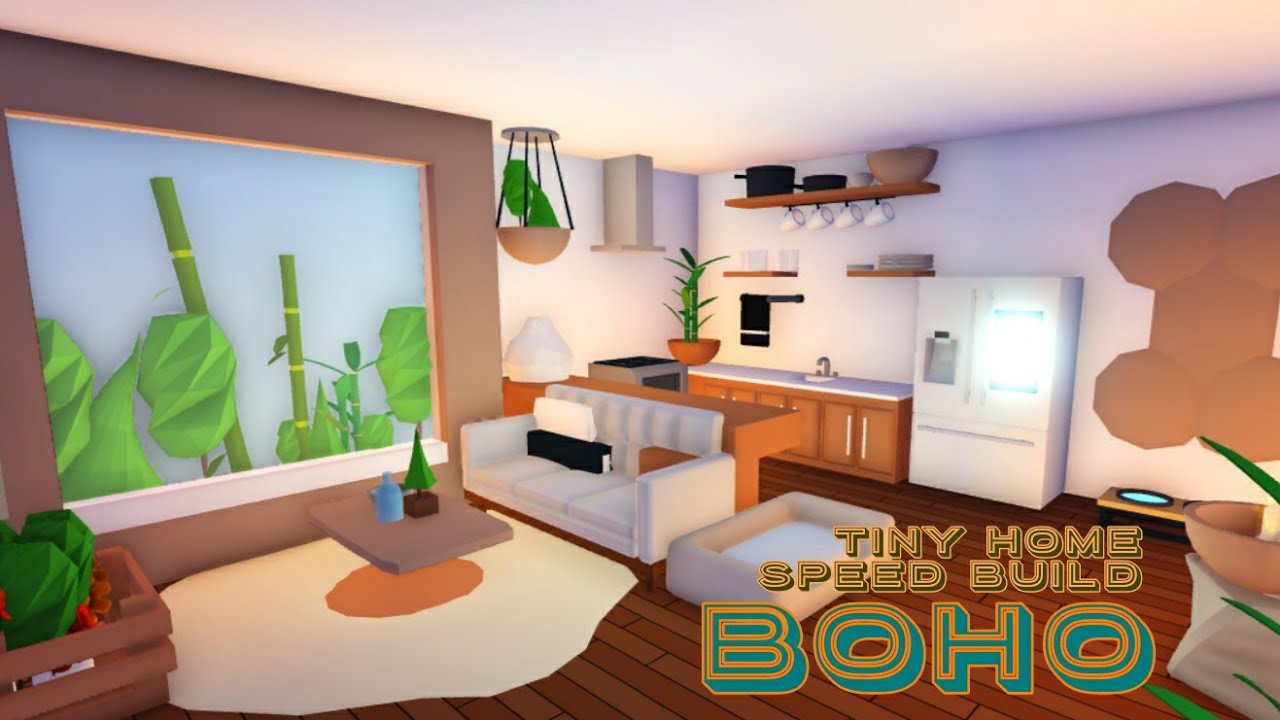 Adopt me HACKS | Tiny home Speed build 🍃 BOHO | MEGA NEON SANDWICH